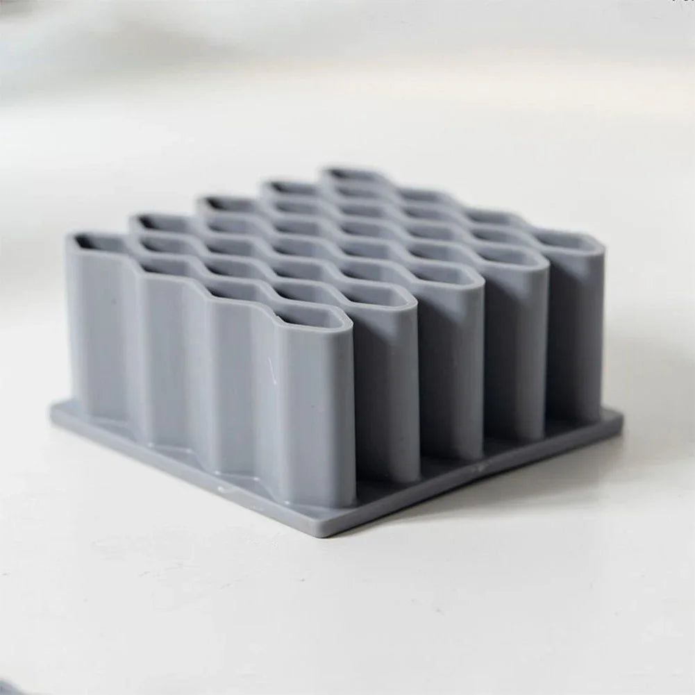 32-Slot Honeycomb Desk Organizer – Pen & Brush Holder