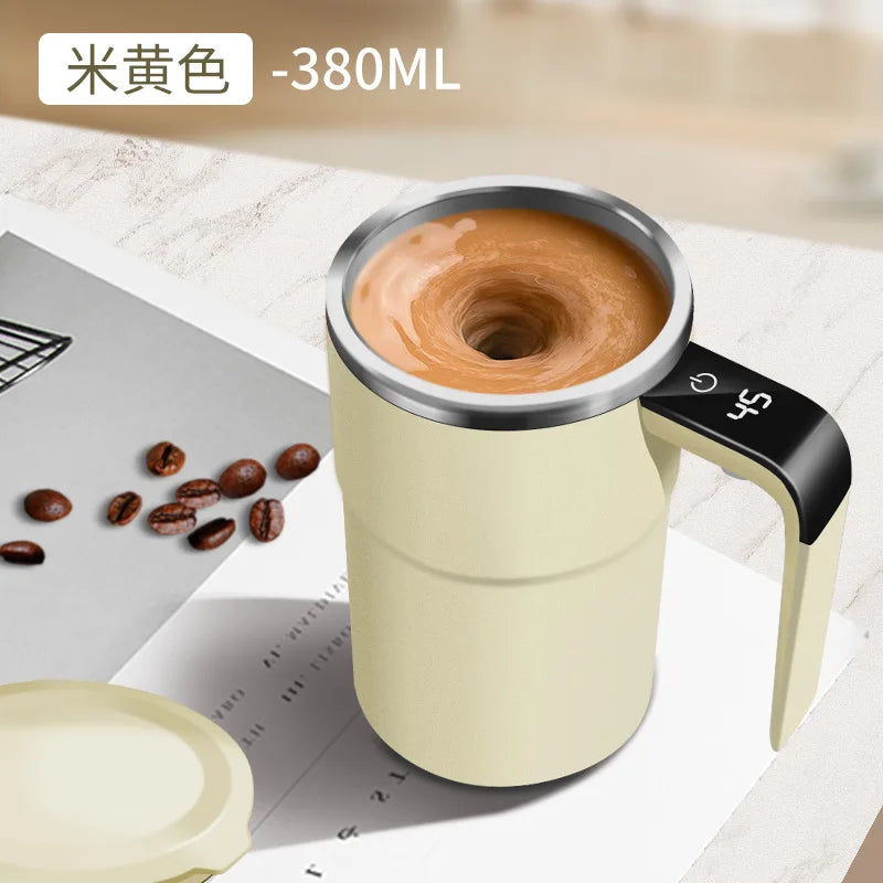 Electric Coffee Mug with LED Temperature Display - One-Touch Operation, Suitable for Mixing Coffee, Milk, Tea, Blended Drinks Oasis Select Beige 380ml