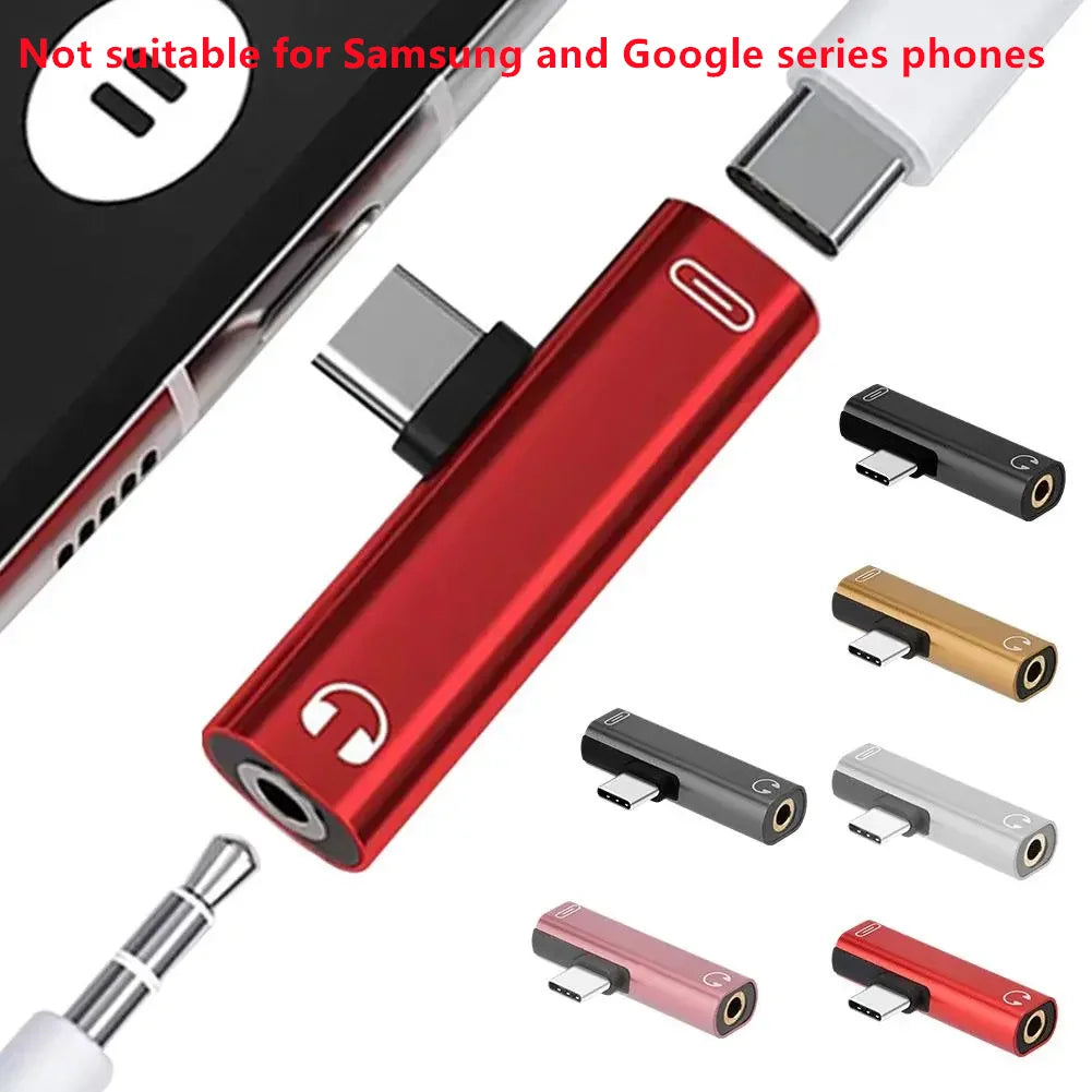 2-in-1 USB-C to 3.5mm Audio Adapter & Type-C Charging Cable