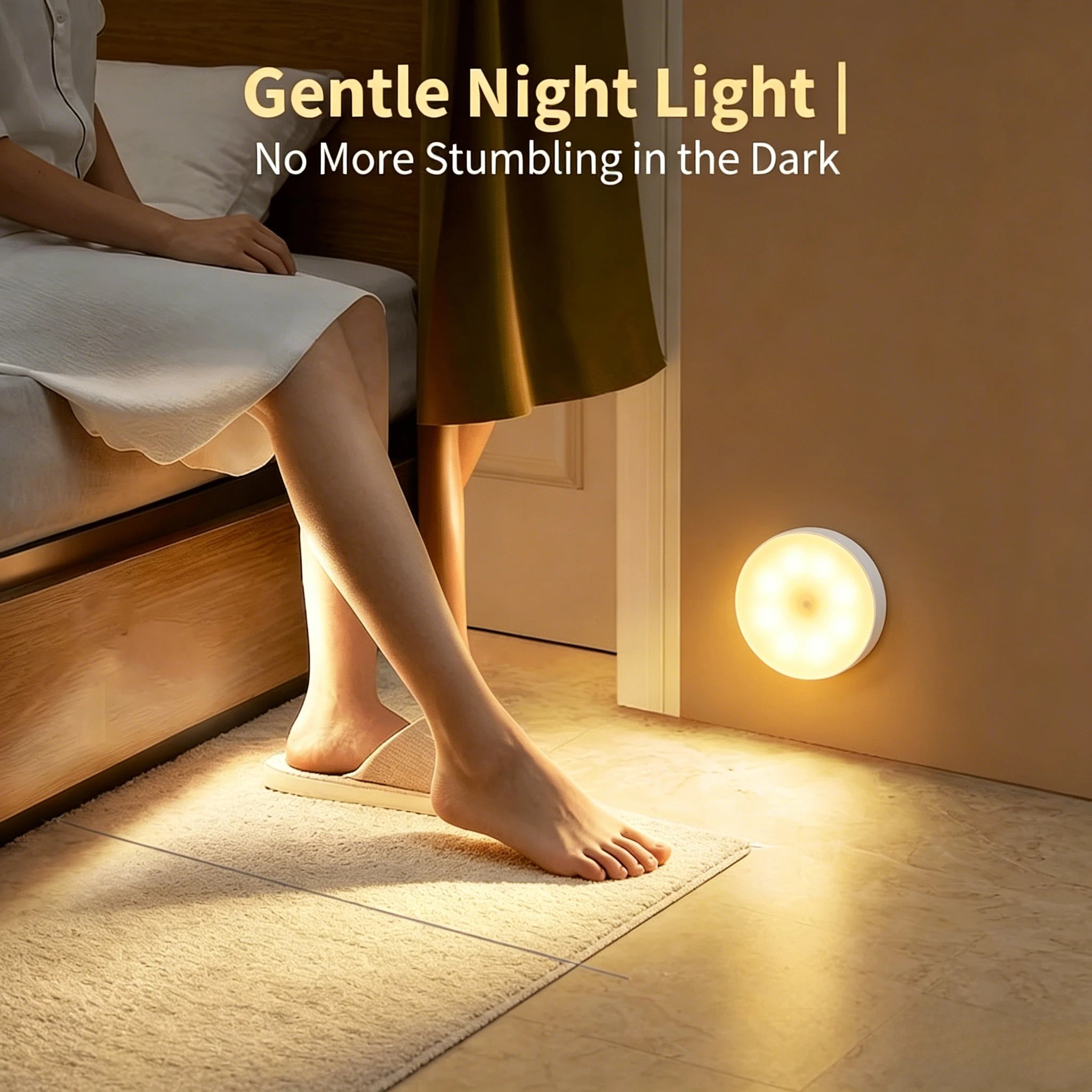 PIR Motion Sensor LED Night Light | USB Rechargeable Closet Lamp