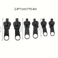 6Pcs Universal Instant Fix 3 Sizes Zipper Repair Kit Replacement Zip Slider Teeth Rescue New Design for Sewing Clothes Oasis Select 6pcs