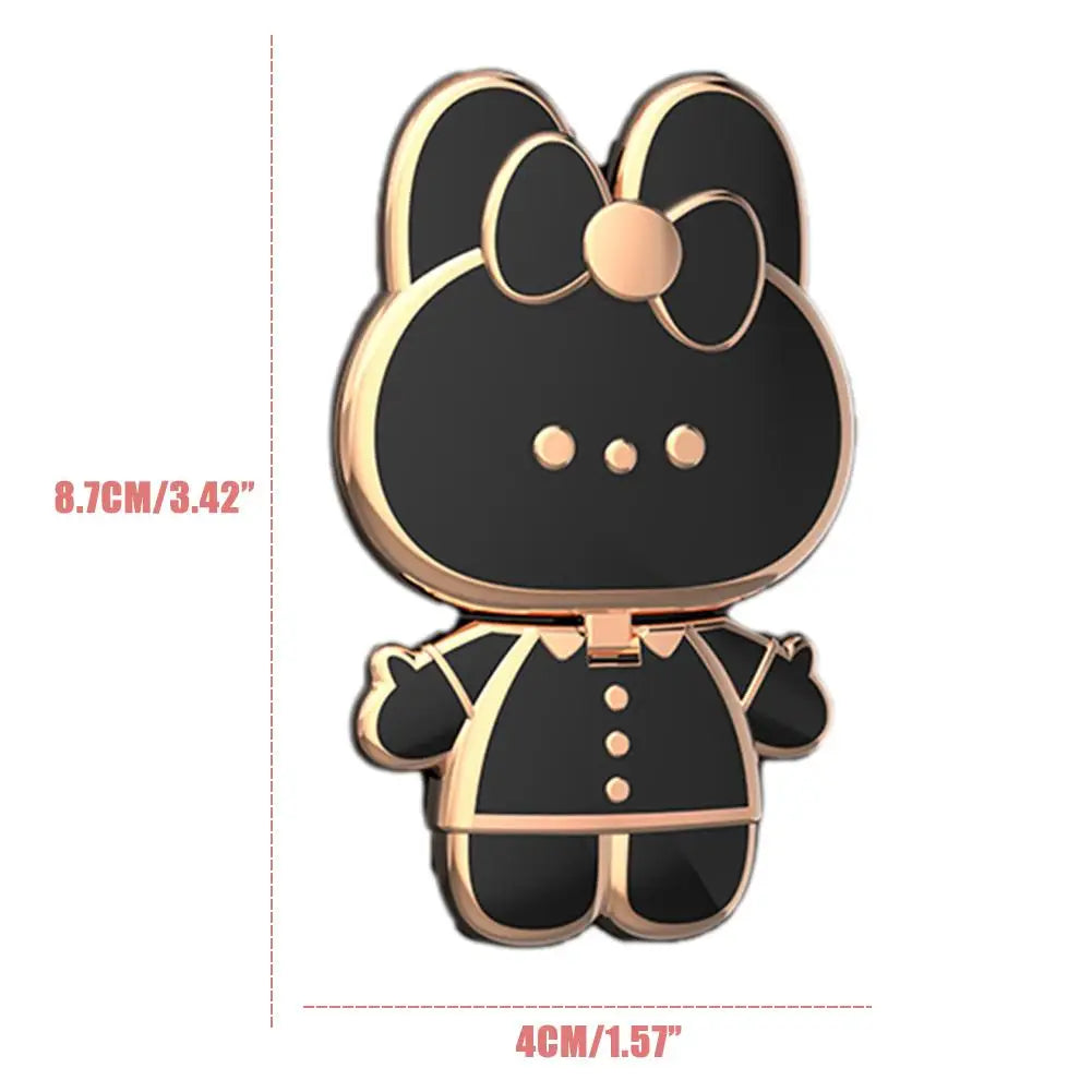 Cute Cat Phone Stand & Finger Holder with Makeup Mirror