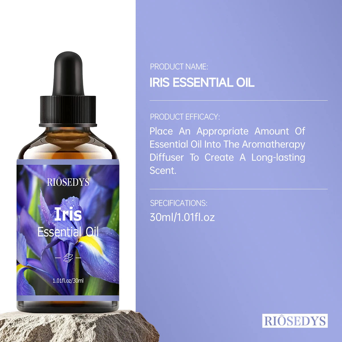 RIÔSEDYS Iris Essential Oil – Massage, Hair Care & Diffuser