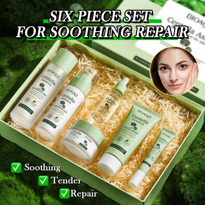BIOAOUA Centella Asiatica 6-Piece Skincare Set – Brighten & Firm