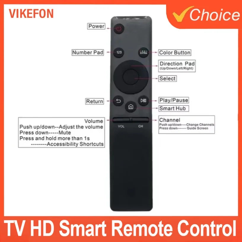 Universal 4K TV HD Smart Remote Control BN59-01260A BN59-01259B/E/D Smart TV Remote Control Replacement For Samsung 7 8 9 Series Oasis Select