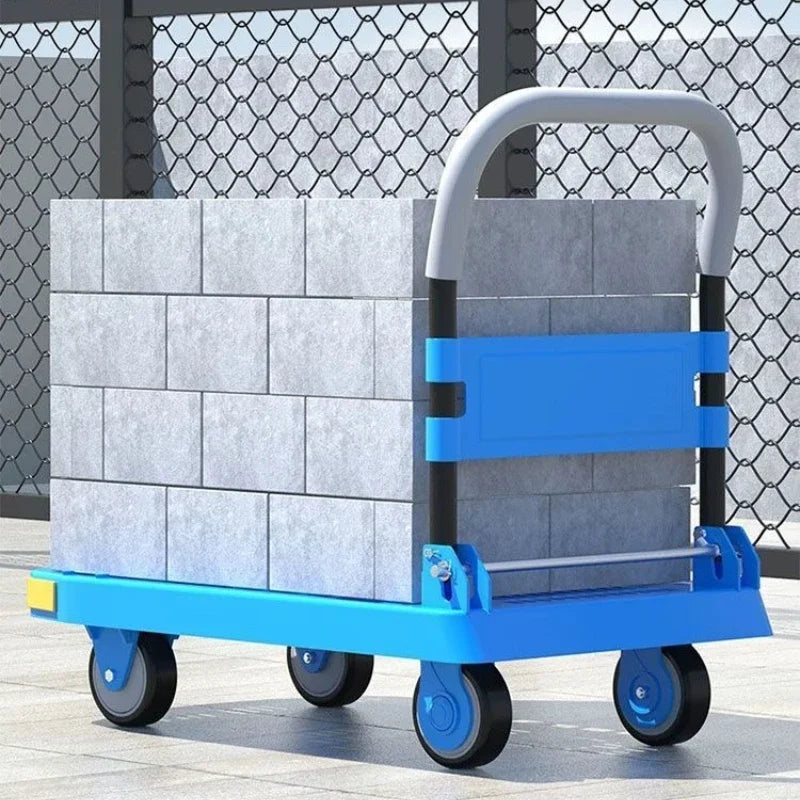 Multi-functional Flat truck four-wheel silent wheel thickened trolley hollow trolley, super lightweight Oasis Select