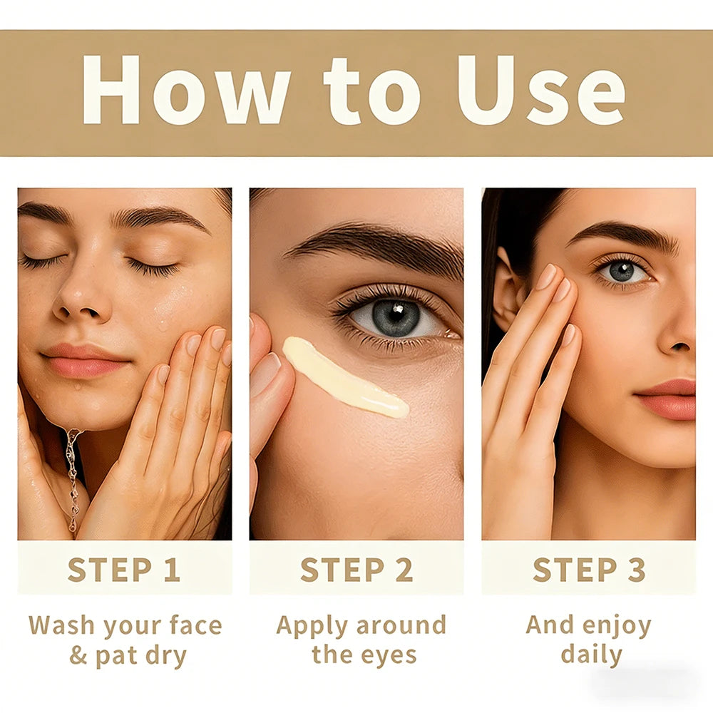 HISENRAIN 6-in-1 Eye Yellow Cream for Dark Circles, Puffiness, Wrinkles & Hydration - Anti-Aging Treatment for Men & Women. Oasis Select