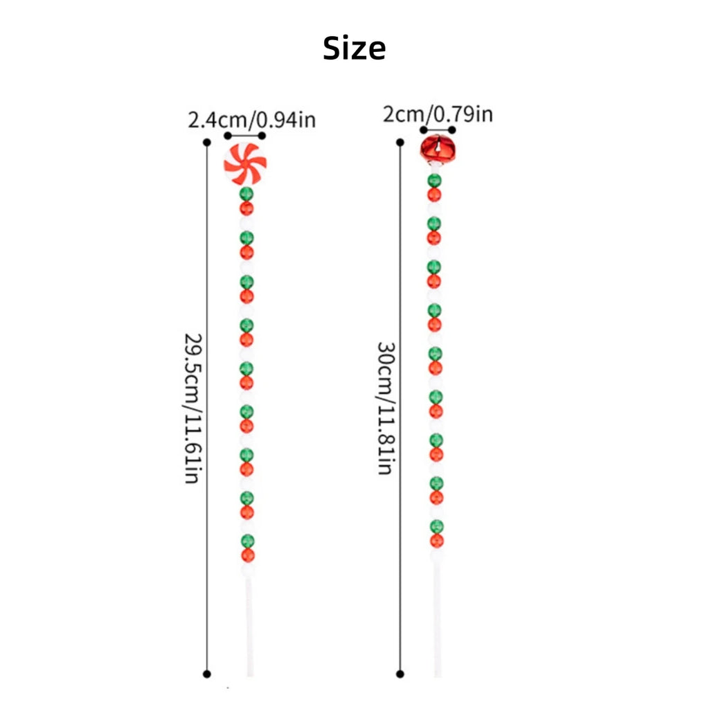 Christmas Candy Cane Curly Picks – Red & White Xmas Ornaments