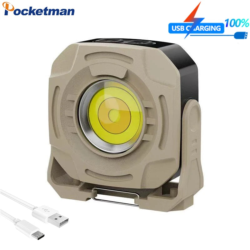 Mini Keychain COB Work Light 6 Modes USB Rechargeable Flashlight Portable Emergency Torch Camping Lights with Magnet Oasis Select