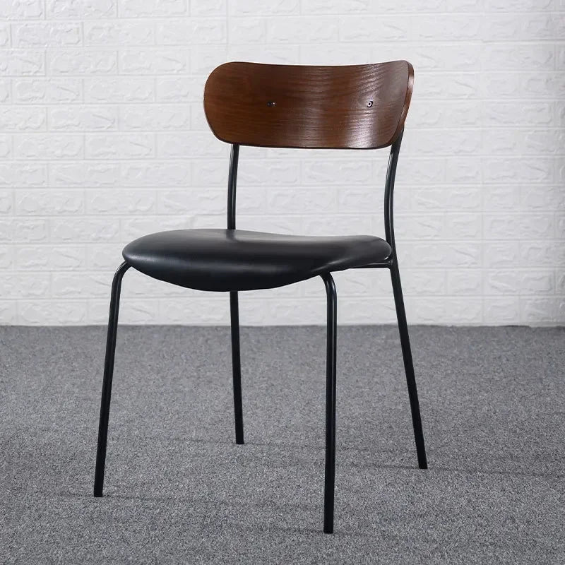 Light luxury back chair Nordic dining chair custom soft bag seat cushion wrought iron dining table chair wholesale negotiation Oasis Select Black-A