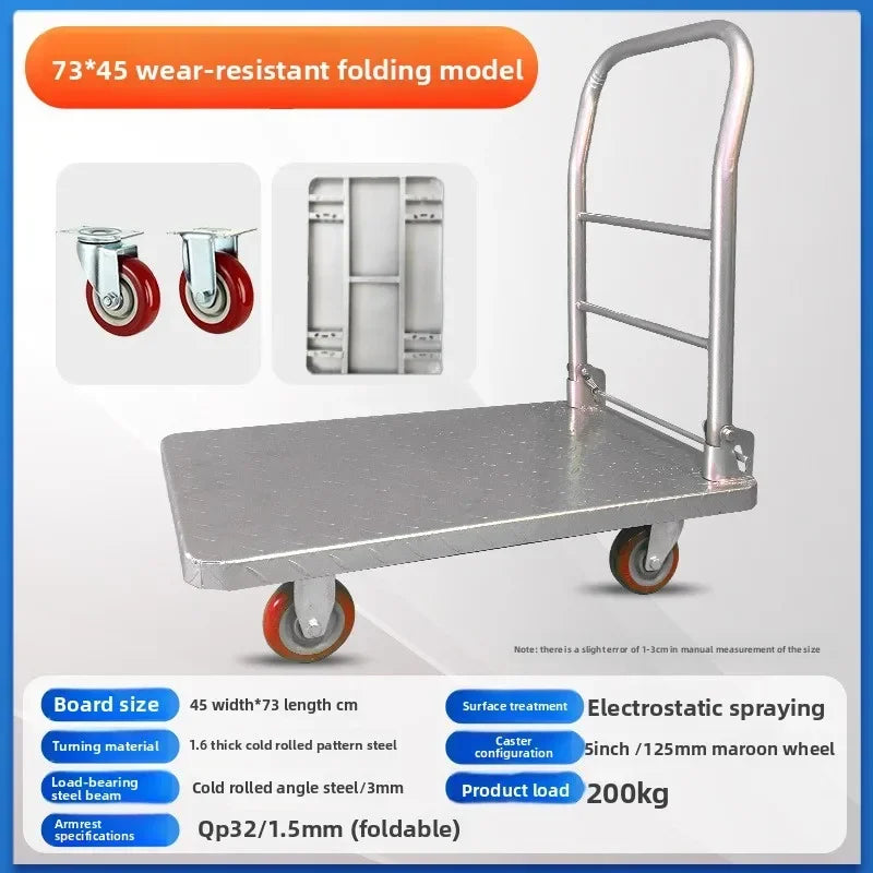 Multi-functional trolley flatbed trailer moving flatbed trailer trolley pulling load bearing folding trailer Oasis Select 73-45-5A