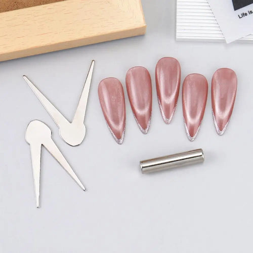 Cat Eye Nail Magnet for Nails,3PCS French Cat Eye Magnet Tool,Stainless Steel Cat Eye Nail Magnetic Rod for DIY & Nail Salon Oasis Select