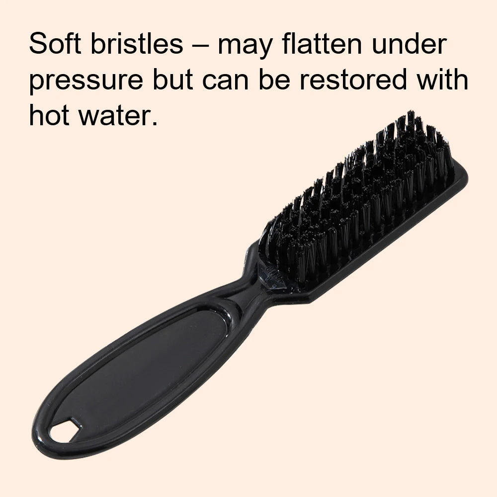 Black Small Beard Styling Brush Professional Shave Beard Brush Barber Vintage Oil Head Shape Carving Cleaning Brush Oasis Select