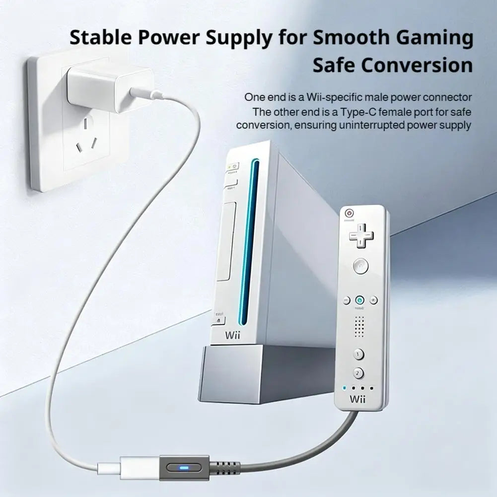 USB-C to Nintendo Wii Power Adapter Cable – 45W PD