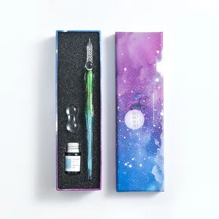 Starry Sky Glass Pen Set Signature Pen Crystal Student Dip Pen Glass Dip Pen Stationery Gift Pen Oasis Select 9