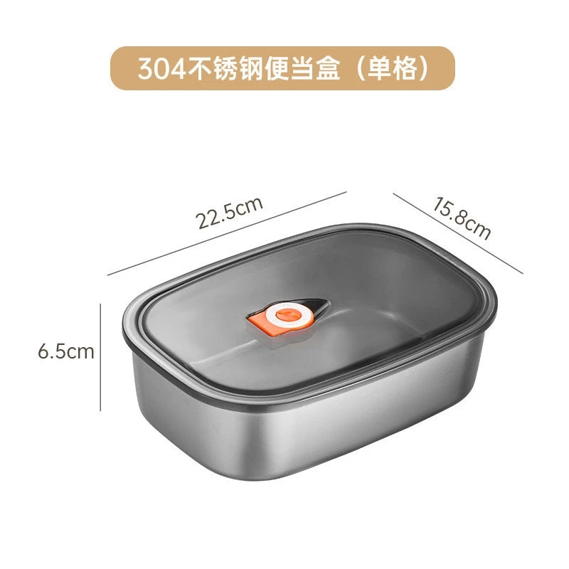 Large Capacity 304 Stainless Steel Lunch Box, Leakproof Bento Box, Portable Food Container for Office Students Camping Picnic Oasis Select single-grid