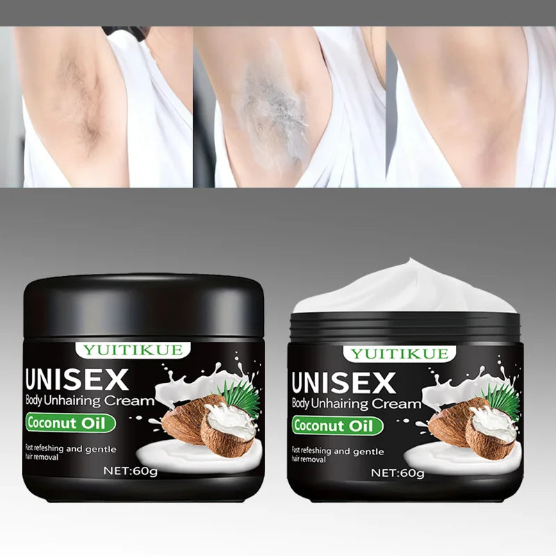 YUITIKUE Hair Removal Cream 60g – Coconut Oil & Aloe Unisex