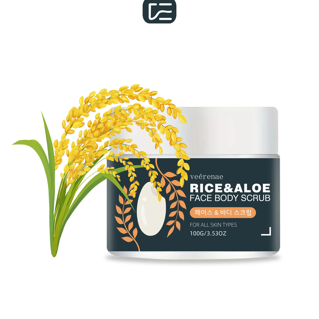 veérenae Rice & Aloe Face Body Scrub – All Skin Types