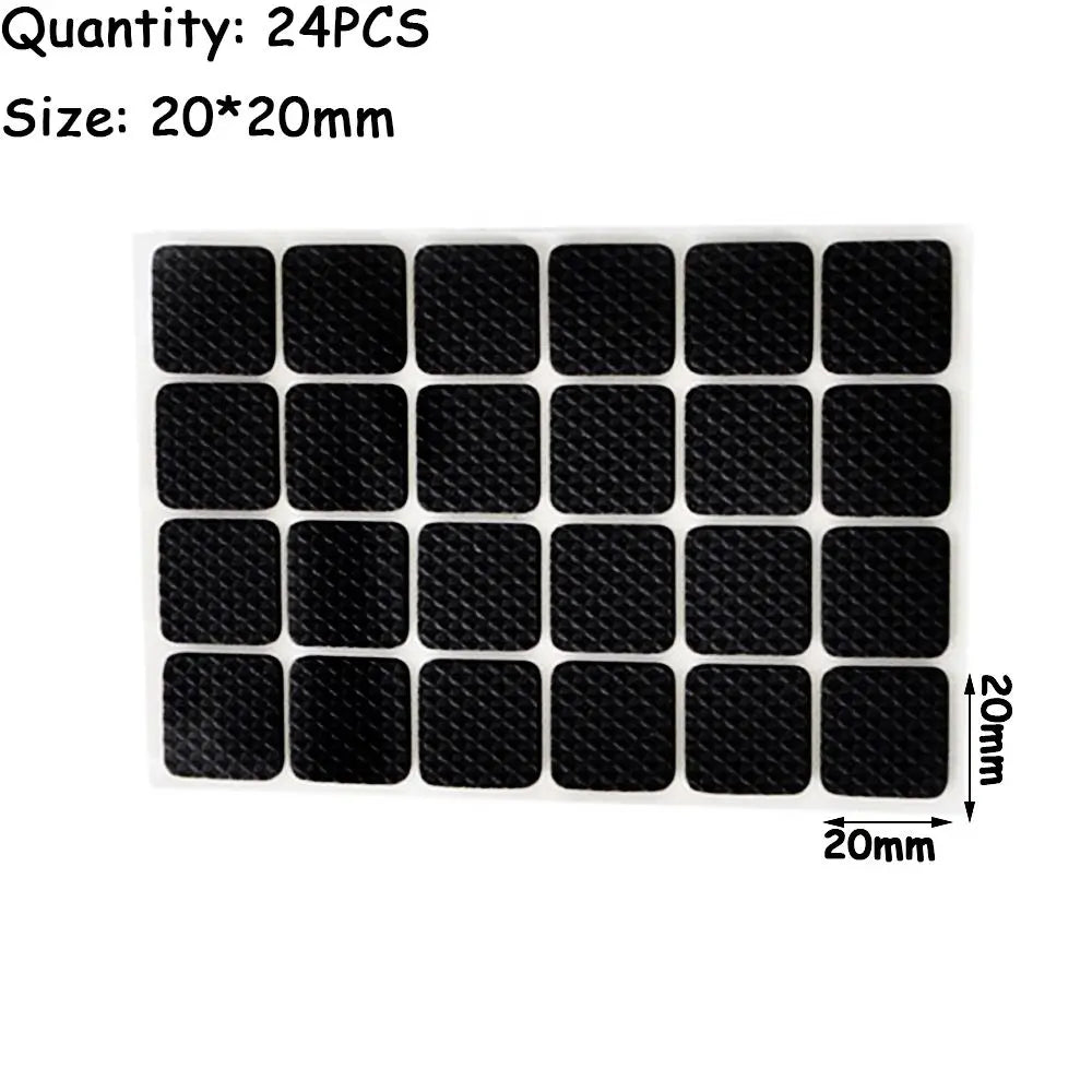 1/2/6/15/24PCS Soft Table Chair Fittings Self-adhesive Floor Protector Furniture Leg Pads Anti-slip Mat Anti Noisy Oasis Select 20X20mmX24pcs