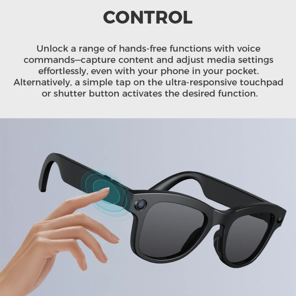 Smart Glasses Built-In HD Camera Blue Tooth Call Voice Assistant Dialogue Translation Sunglasses Music Playing Video Record Oasis Select