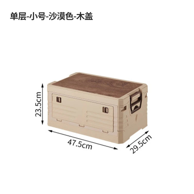 Multi-functional Outdoor storage box Household dustproof portable foldable large camping side door storage box Car finishing box Oasis Select 1 Tier S Desert