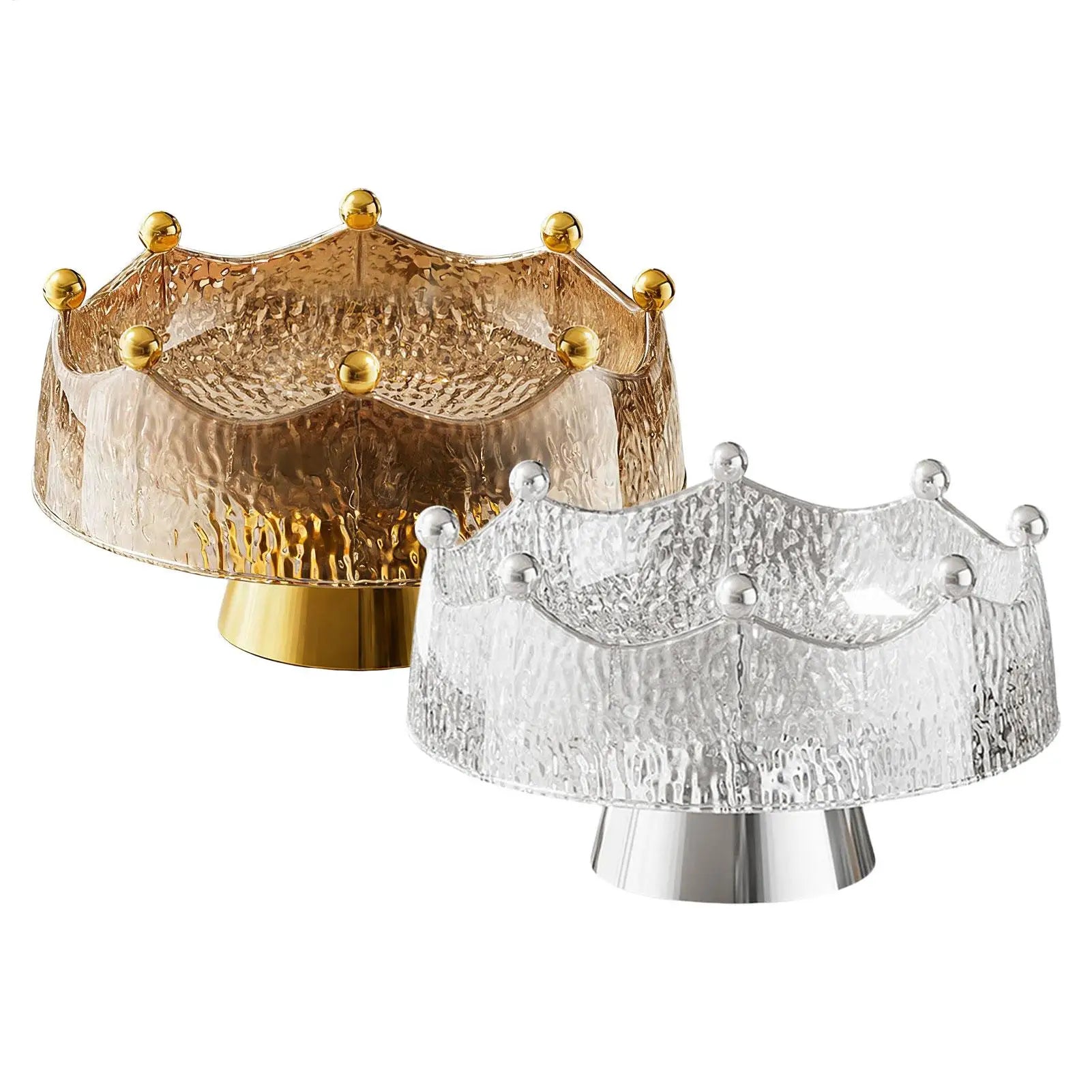 Fruit Bowl Luxury Serving Tray Fruit Bowl with Forks Golden Table Decoration Multifunctional Candy Dish home Table Decor Oasis Select
