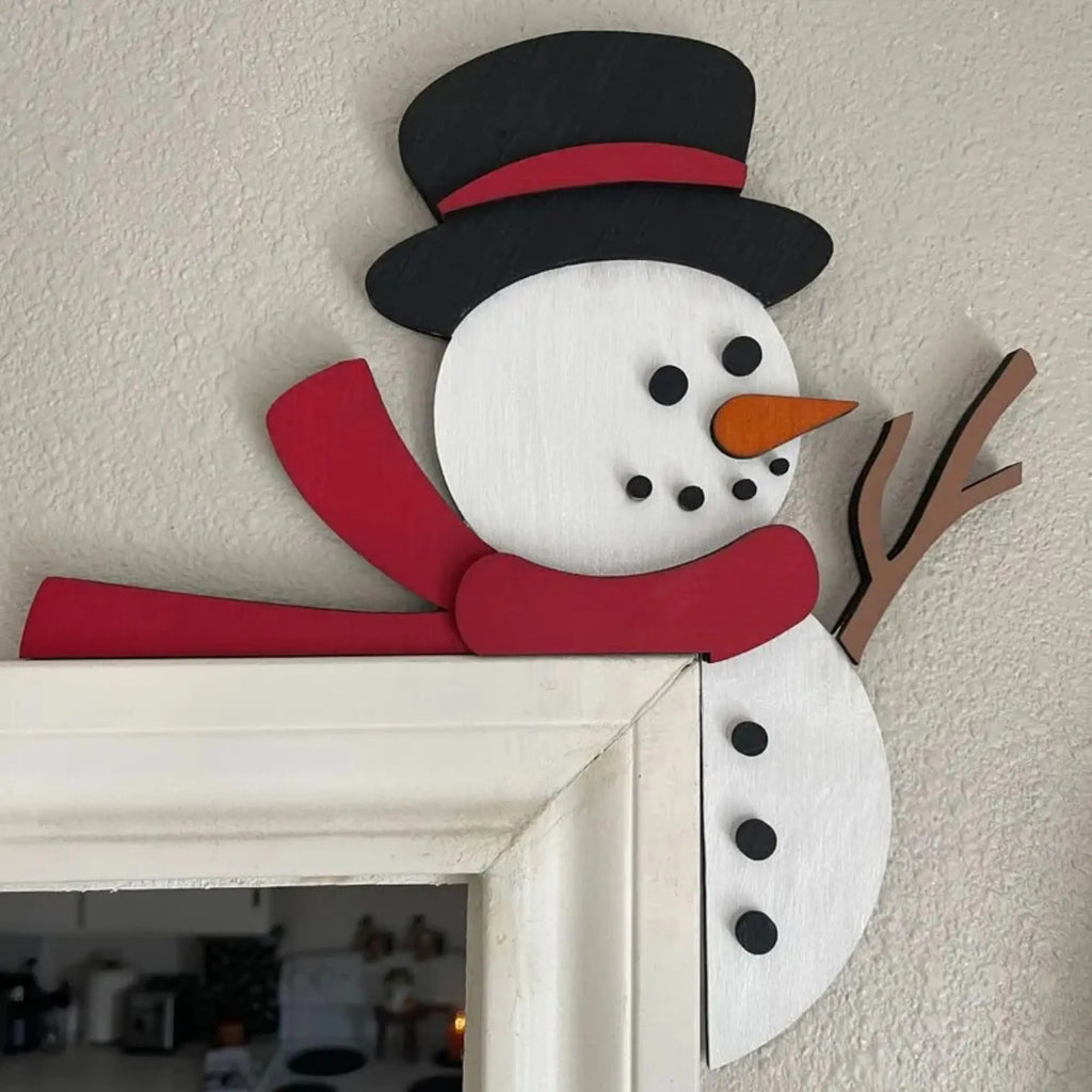 Christmas Decoration 2025 1pc Santa Clau Christmas Door Corner Decoration Diy Stitching Creatives Home Decor Colgante De Navidad Oasis Select Snowman