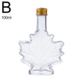 1pcs 50ml 100ml 250ml Mini Maple Leaf Shape Whisky Alcohol Canning Small Wine Syrup Glass Bottles With Cover For Liquor Scotch Oasis Select B