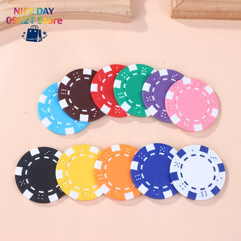 10 Pcs ABS Plastic Casino Texas Hold'em Metal Coins 11.5g Game Chip Set Accessories@#X Oasis Select