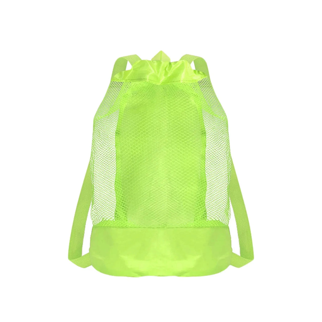 Extra-Large Sand-Resistant Drawstring Beach Backpack - Kids Pool Toys Storage Bag for Shell Collecting, Travel & Fitness Oasis Select Fluorescent Green