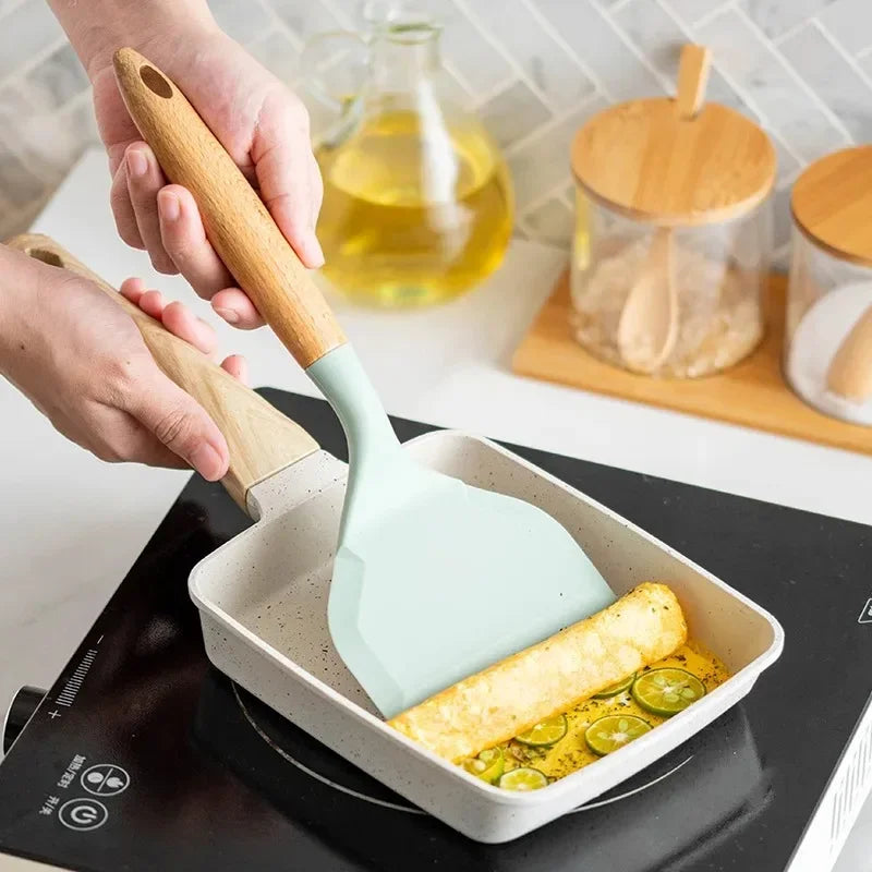 Silicone Spatula Cooking Utensils Beef Meat Egg Kitchen Scraper Wide Pizza Shovel Frying Non Stick Spatula Kitchenware Tools Oasis Select