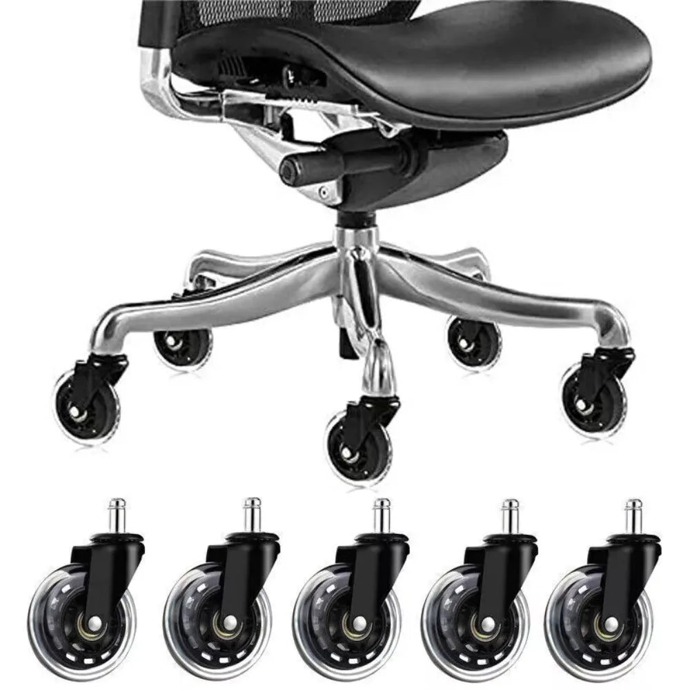 Universal 3 inch Office Chair Caster Wheel Swivel Mute Rubber Caster PU Furniture Hardware Universal Wheel Home Office Chair Oasis Select