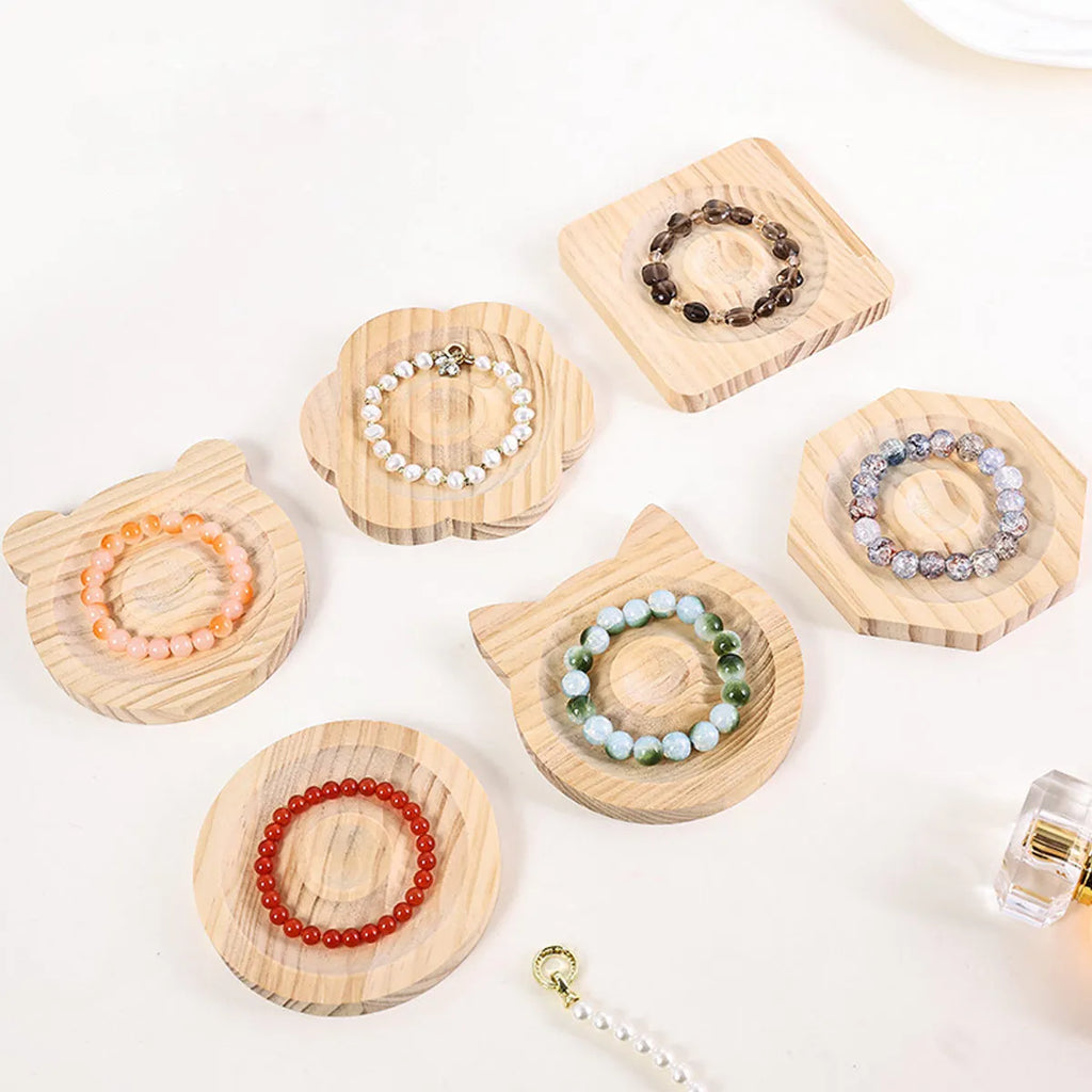 1pc Wooden Jewelry Display Tray, Bracelet and Bead Decoration Tray Bracelet and Bracelet Display Rack, Handicraft Tray Oasis Select