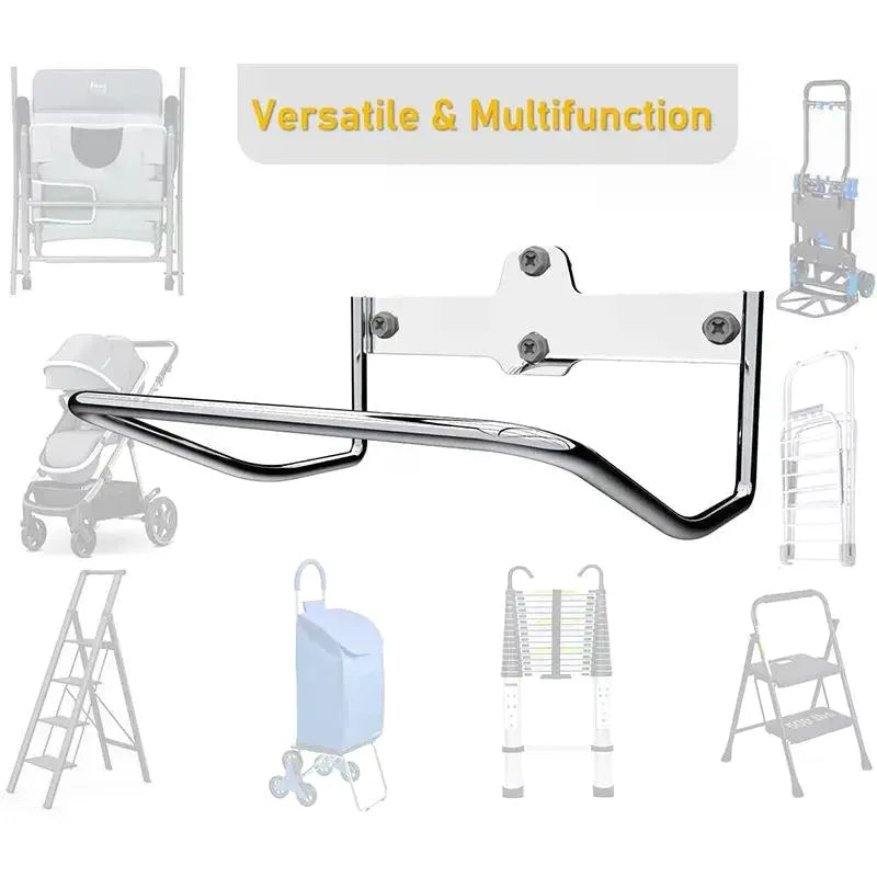 Ladder Storage Holder Hanger Heavy Duty Wall Mounted Garage Rack for Stroller Ladder Umbrella Patio Tools Easy Mount Oasis Select
