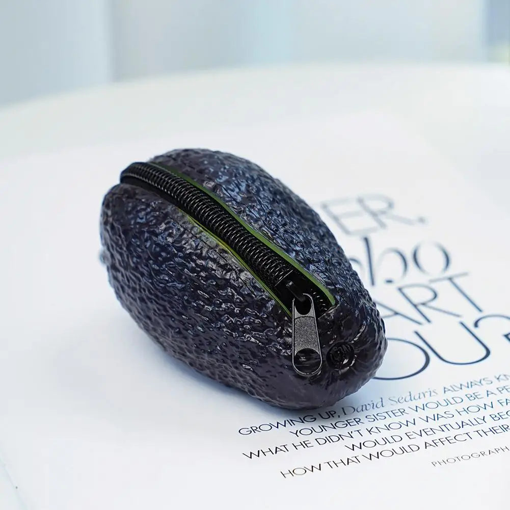 2025NEW Creative Avocado Shape Mini Coin Purse Wallet Bag Pouch Novelty Portable Storage Girls Fun Handbag Zipper Pocket Gift Oasis Select