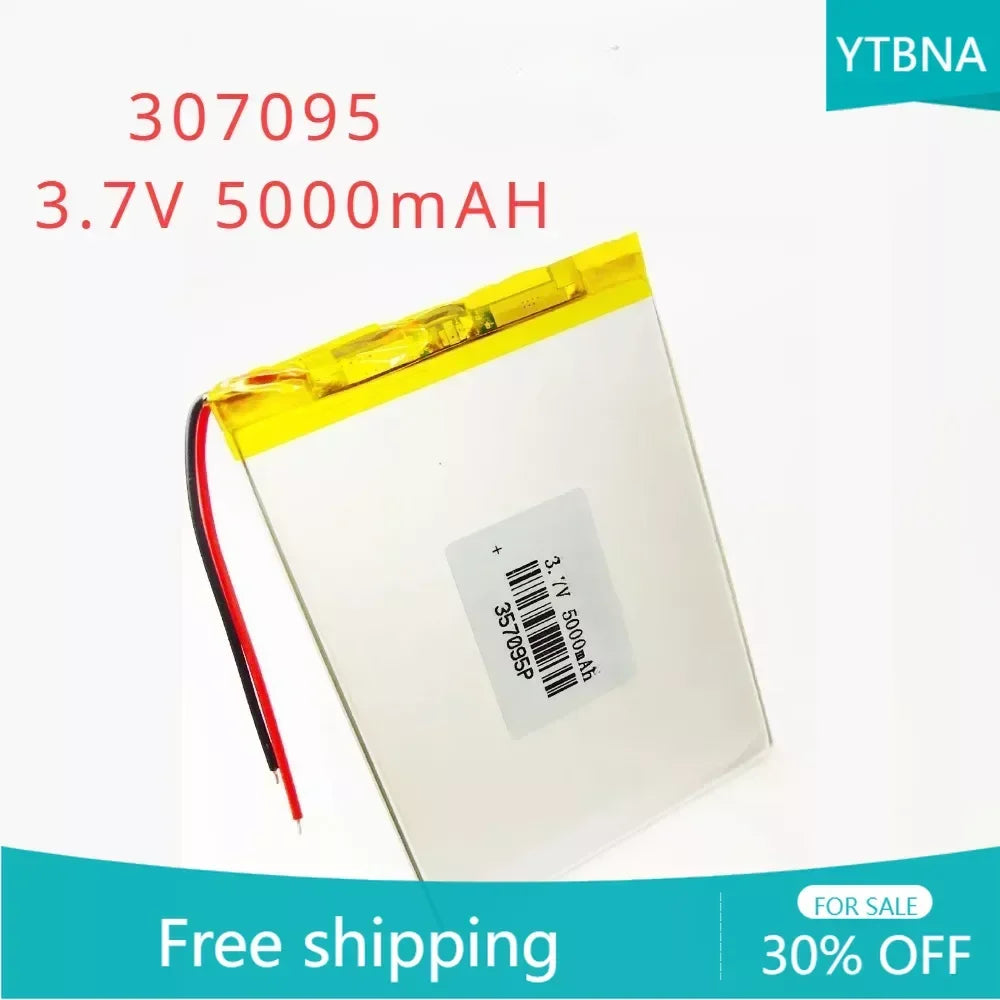 307095 5000mAh 3.7V Li-ion High Capacity Polymer Lithium Batteries Rechargeable Battery New Date Accessory DIY Equipment Tools Oasis Select