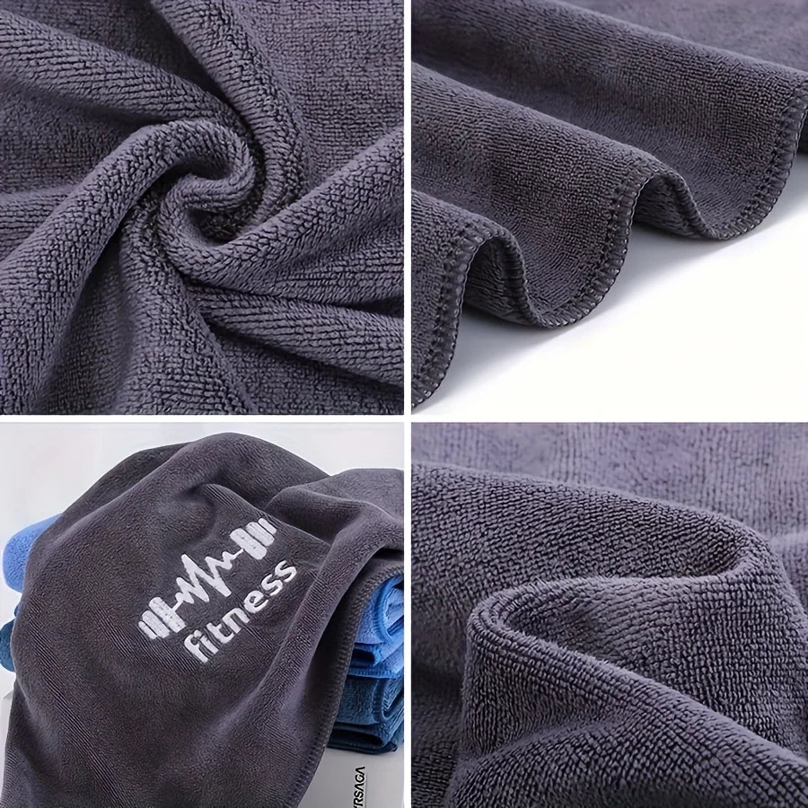 Sports Towel 40*95cm / 15.7*37.4in Modern Soft Polyester Fitness Towel with Pocket, Super Absorbent Rectangular Knit Cloth Towel Oasis Select