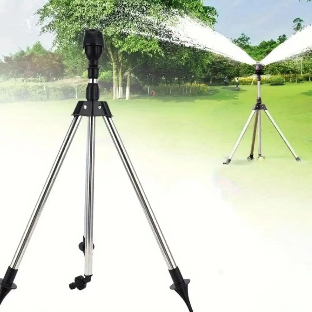 360°Rotary Tripod Sprinkler Telescopic Adjustable Range Lawn Watering Sprinkler Standing Automatic Irrigation Sprinkler Head Oasis Select