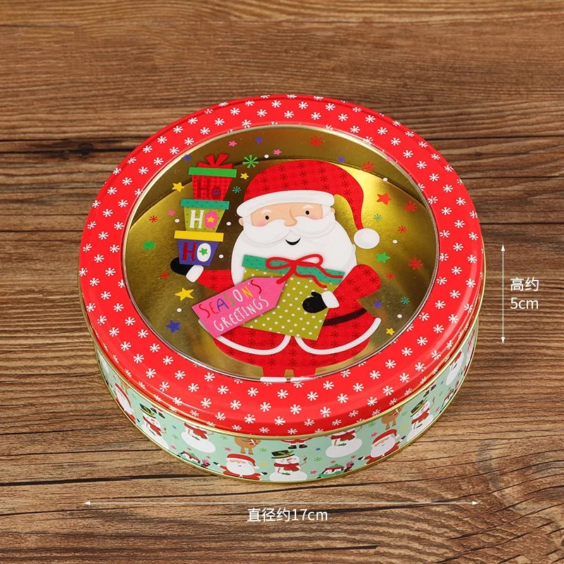 Christmas Gift Box Metal Tin Candy Cookie Packaging Box Containers Kids New Year Gift Decor Xmas Party Supplies Navidad Oasis Select Gift 2 Other