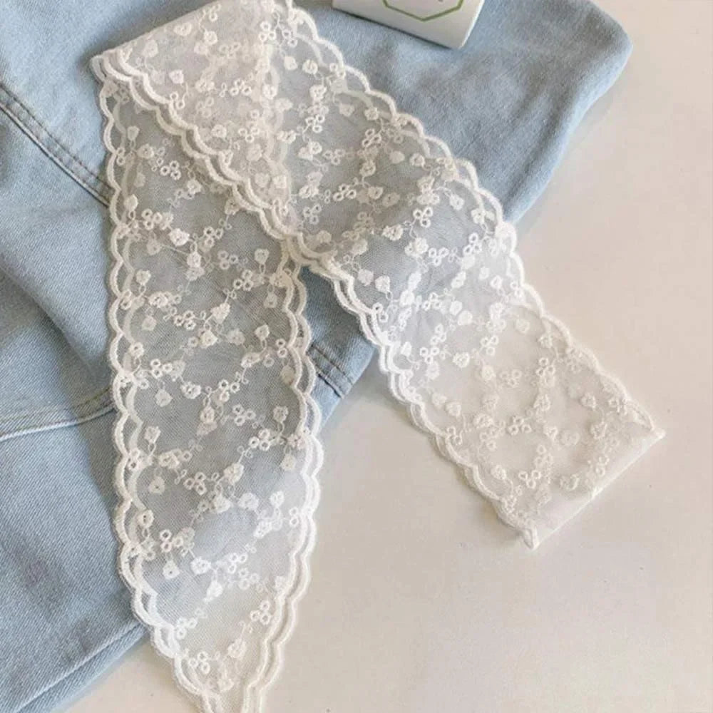 Fashion Multi-Functional Lace Scarf Pastoral Forest Style Fairy Hair Tie Spring-Summer Bandana Scarves for Women Girls Oasis Select 3