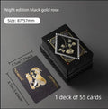 Poker PVC Black Grid Thickened Poker Board Game Cards Waterproof Folding Resistant Wear Resistant Plastic Cards Oasis Select Black Gold Rose