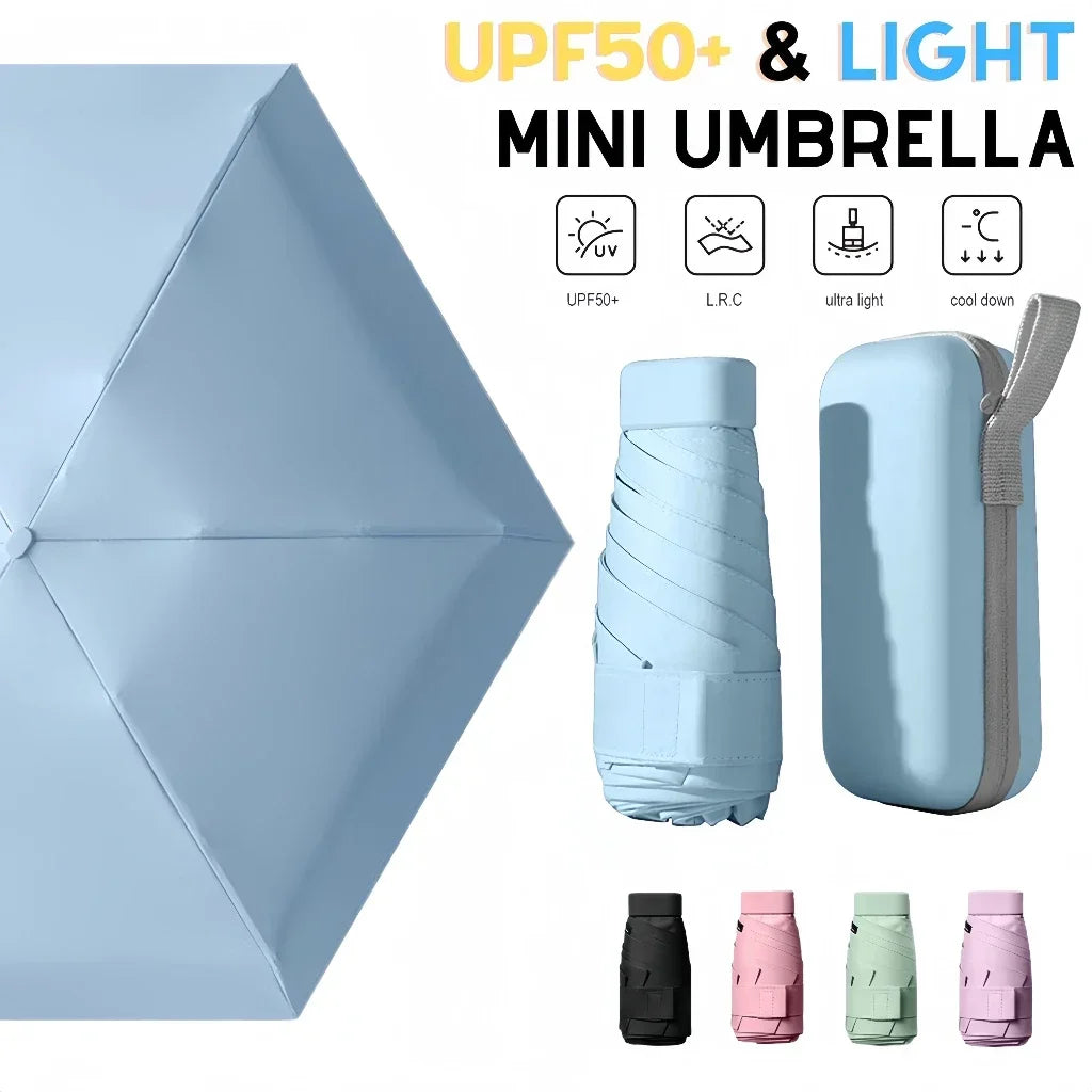 Mini Umbrella Capsule Umbrella Sunny and Rainy Dualuse Rainproof Sun Protection Outdoor Traveling Portable Parasol Umbrella Oasis Select