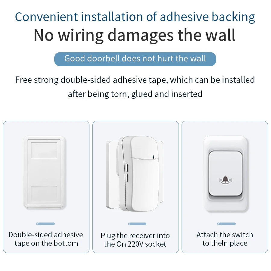 Wireless Doorbell Kit – Waterproof, 38 Songs, 150M Range Wireless Doorbell Kit Oasis Select