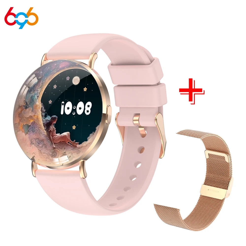 Smart Watch AMOLED Screen All Metal Body Women Blue Tooth Call 3D Dynamic Dial BT Call Smartwatch Heartrate Information Reminder Oasis Select GDPIS a GDM