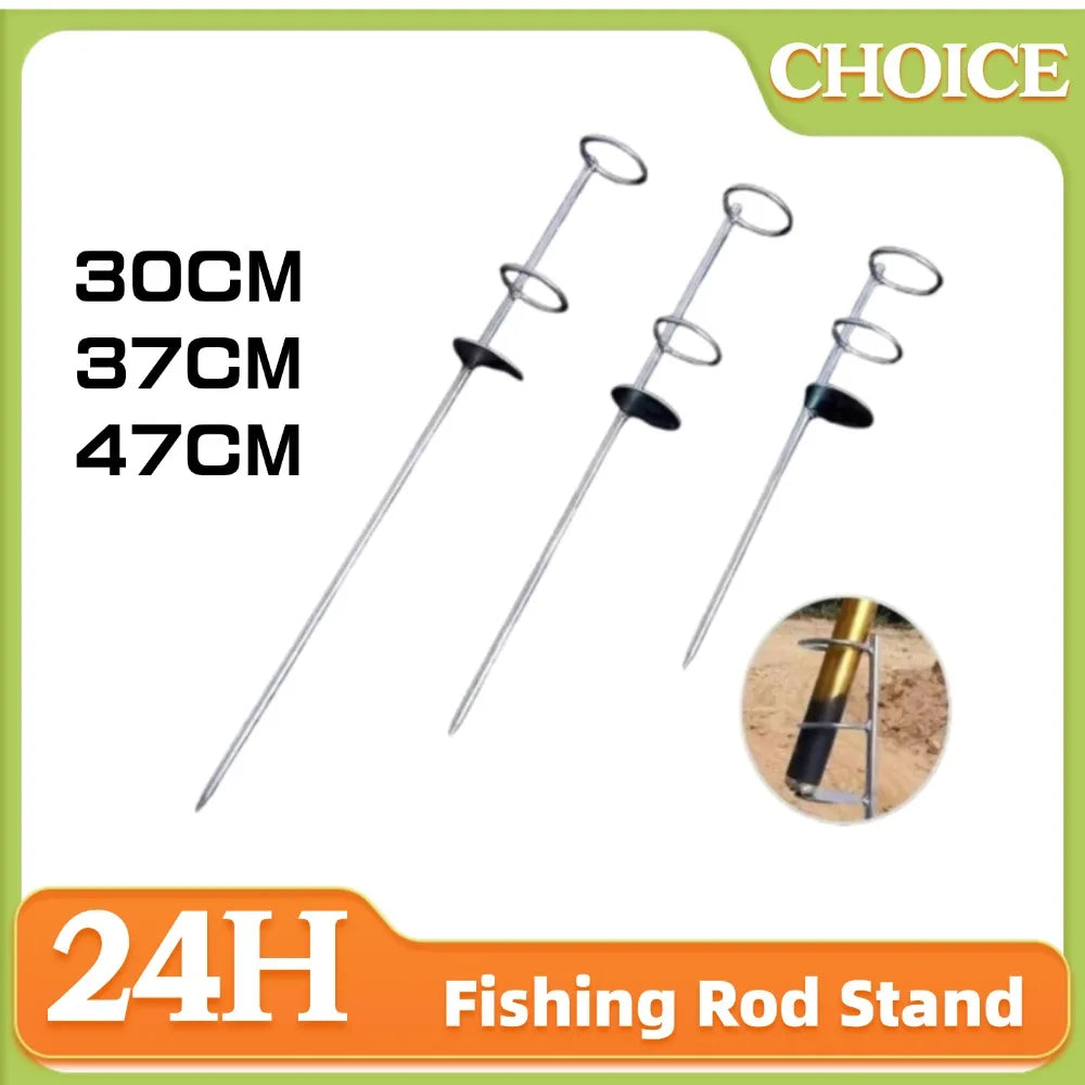 Sea Rod Holder Casting Rod Ground Plug 30/37/47cm Holder Simple Outdoor Fishing Rod Holder Double Circle Ground Plug Holder Oasis Select