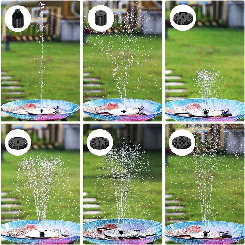 2.5W Solar Fountain Water Pump for Bird Bath Pond Swimming Pool Fish Tank,Outdoor Pump with 6 Nozzle Garden Decor Oasis Select