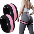 Lady's hip resistance band - black band with pink accessory, medium tension, hip exercise band Oasis Select Pink Grey