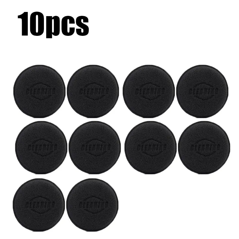 5/10Pcs Round Car Foam Sponge Wax Applicator Cleaning Detailing Pads Car Waxing Polishing Pad 10cm Car Wash Care Cleaning Kit Oasis Select 10pcs Black