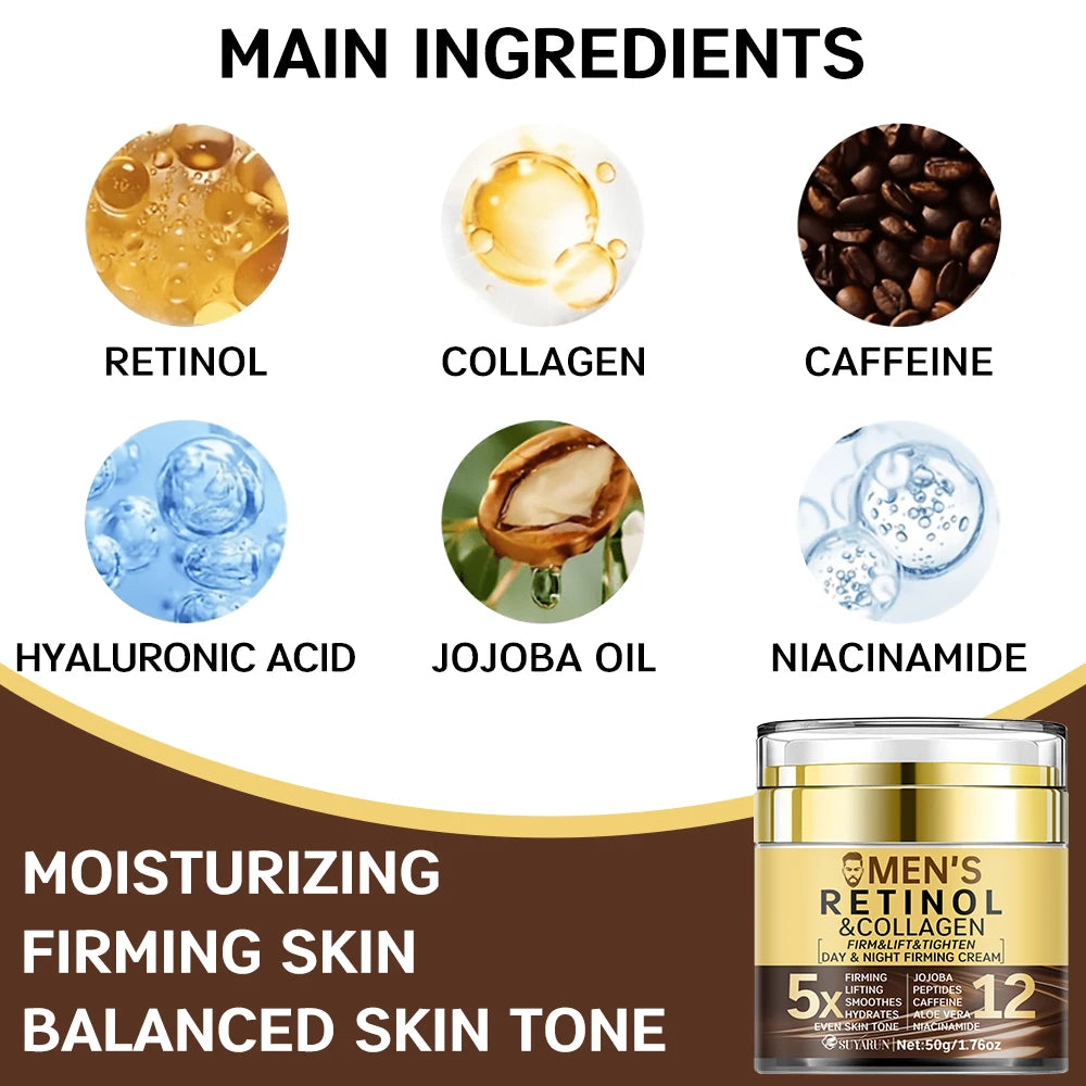 SUYARUN Men's Anti-Aging Face Cream-Firming & Hydrating Moisturizer with SPF 20 | Organic Natural Ingredients for All Skin Type. Oasis Select