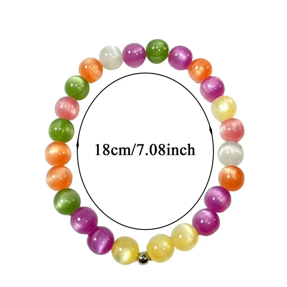 Rainbow Beaded Choker UV Reactive Stackable Necklace Bracelet Jewelry Color Shifting Beads Bracelet Necklace Neck Jewelry Oasis Select Bracelet